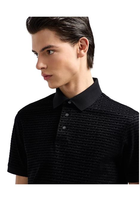 POLO IN JERSEY MISTO LYOCELL CON LETTERING FLOCK ALL OVER ASV EMPORIO ARMANI | Polo | EM001283 AF10017FC159